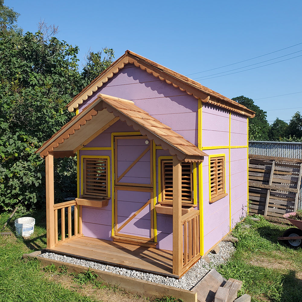 Little Alexandra Wooden Playhouse with Loft & Covered Porch