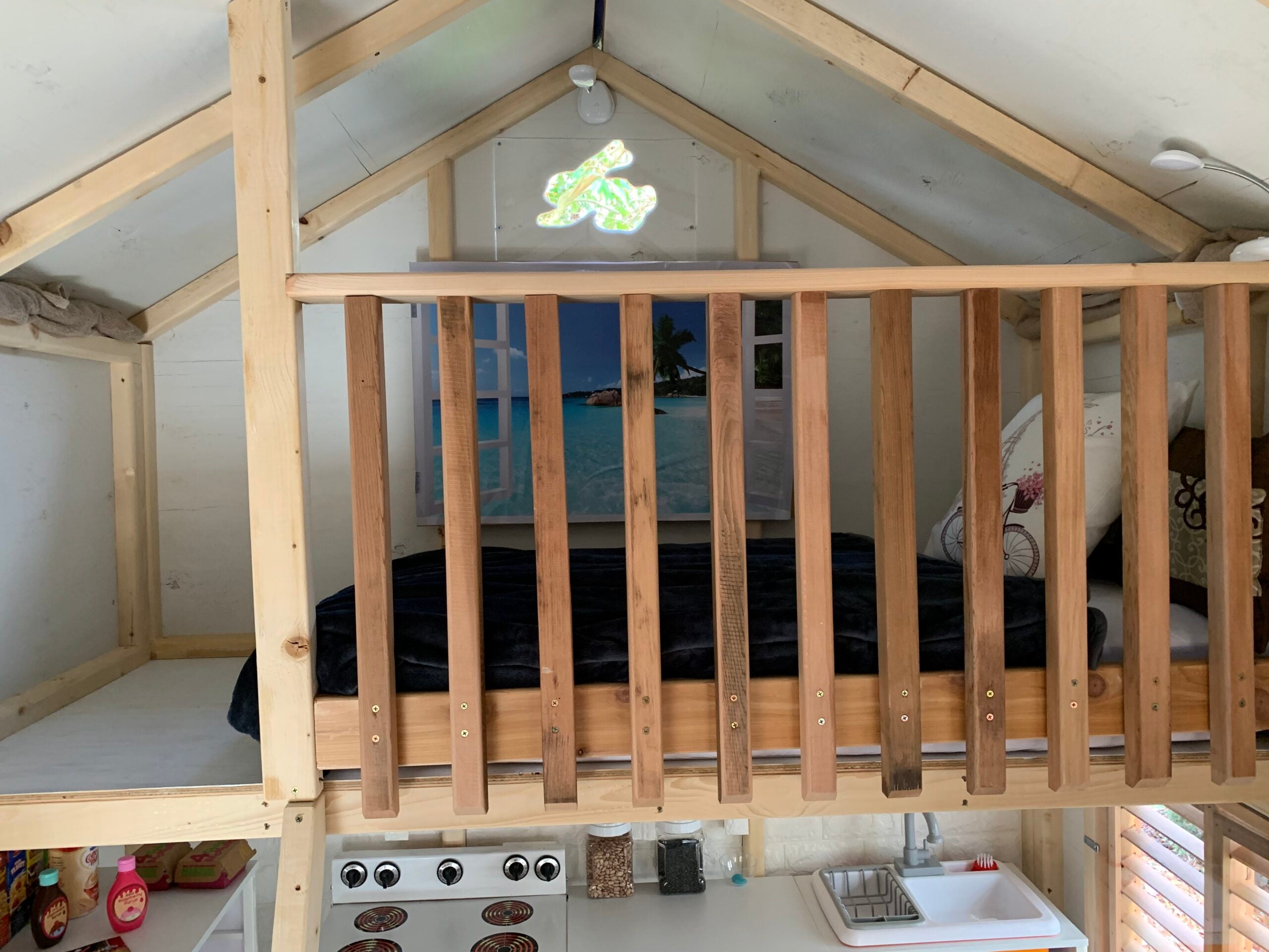 Little Alexandra Wooden Playhouse with Loft & Covered Porch