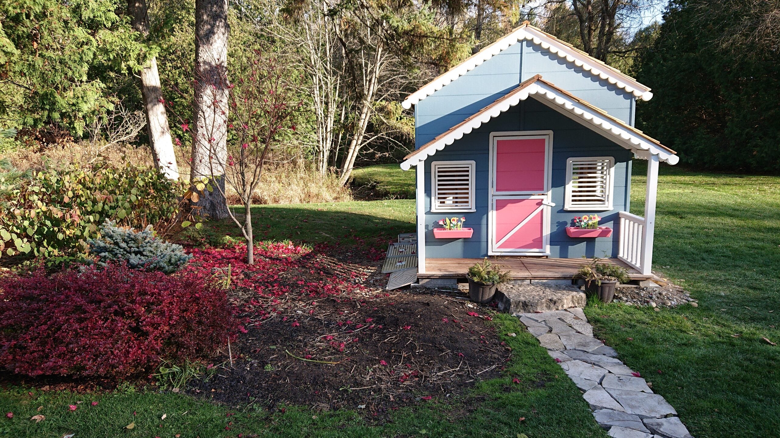 Little Alexandra Wooden Playhouse with Loft & Covered Porch