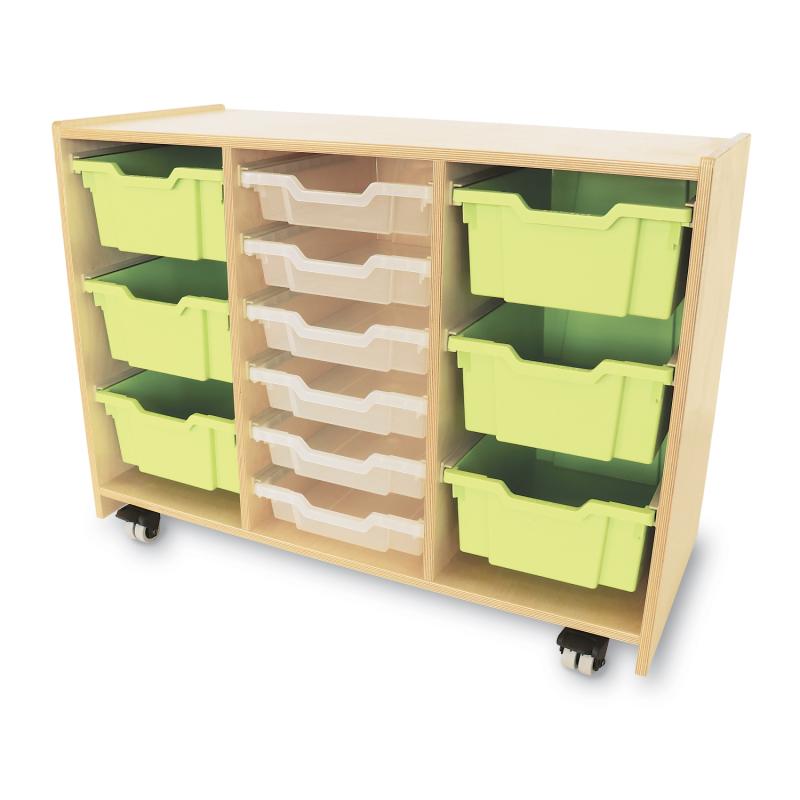 Whitney Brothers – Whitney Plus Green Tray Storage Cabinet – Children's Storage Cabinet