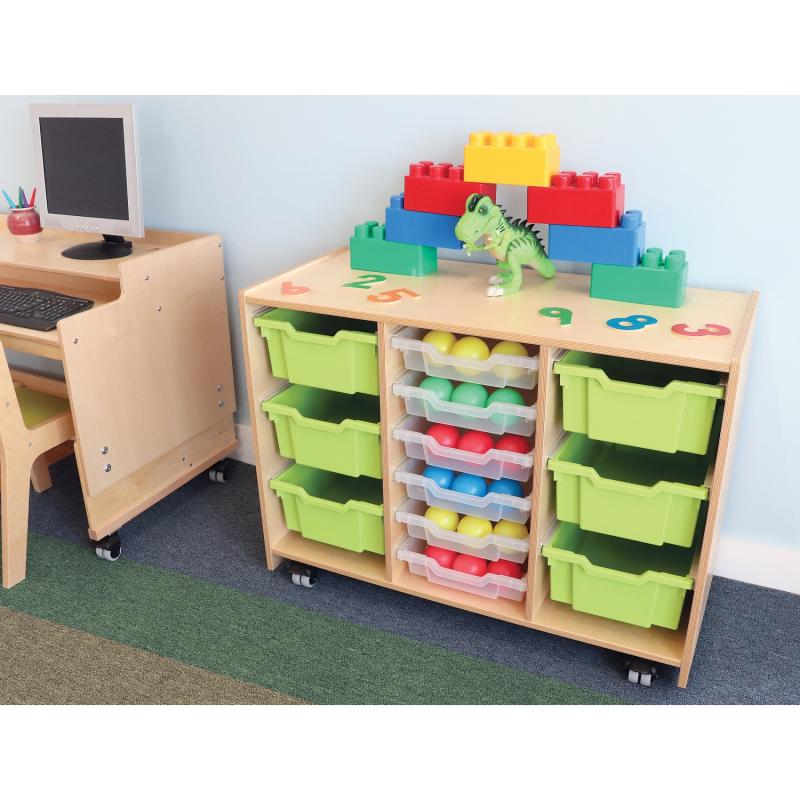 Whitney Brothers – Whitney Plus Green Tray Storage Cabinet – Children's Storage Cabinet