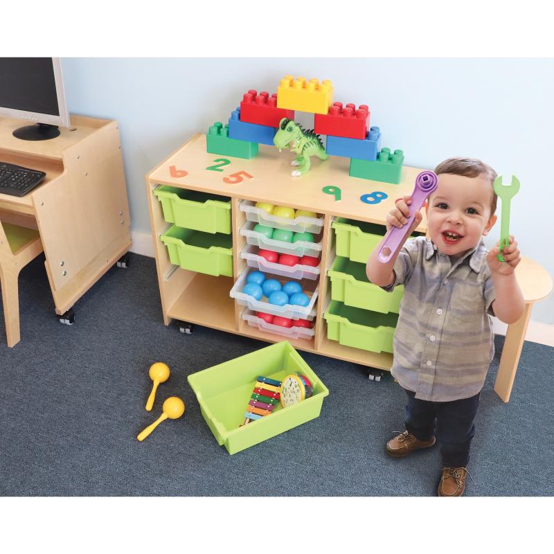 Whitney Brothers – Whitney Plus Green Tray Storage Cabinet – Children's Storage Cabinet